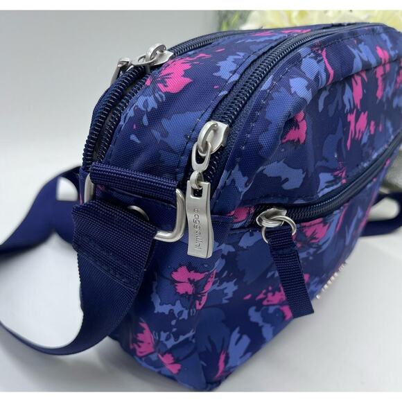 Baggallini Legacy Collection Navy Garden Crossbody Light Nylon Water Resistant - Picture 4 of 12